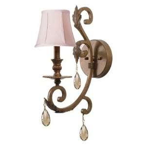  Royal Wall Sconce in Florentine Bronze Crystal Majestic 