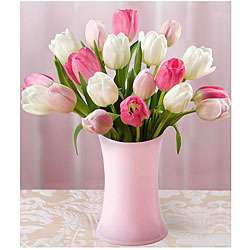 Pink Ribbon Fresh Tulips Bouquet  
