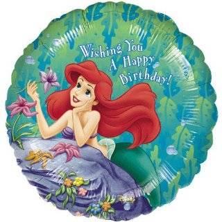  Ariel Wishing You a Happy Birthday 18 Mylar Balloon green blue
