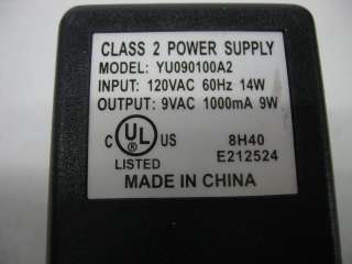 Class 2 Power Supply Model YU090100A2 120VAC 60Hz 14W  