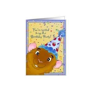  2nd Birthday Party Invitation   Guinea Pig Card Toys 