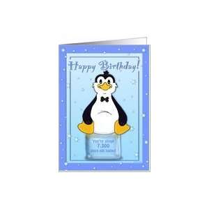  20th Birthday   Penguin on Ice Cool Birthday Facts Card 