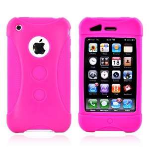  for iPhone 3GS 3G Accessory Bundle Hot Pink Silicone 