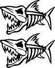 Set of 2   300mm Bad Ass bone boat stickers fishing decals