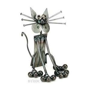  Sitting Junkyard Kitten Metal Sculpture by YardBirds 