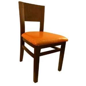  8294 D44 Wood Restaurant Chair w/ Brown Finish & Black 