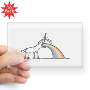  Clear (Rectangle 10Pk) Unicorn Vomiting Rainbow 