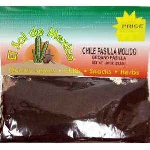 Ground Pasilla Chili Powder by El Sol de Mexico .80 oz  