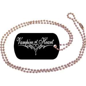  Vampire At Heart Black Dog Tag with Neck Chain Everything 