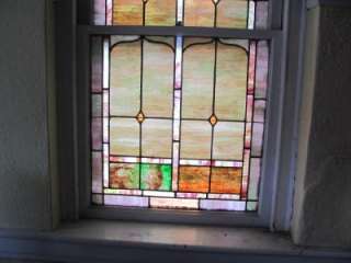 VICTORIAN ANTIQUE STAINED GLASS WINDOW JB100  