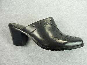 DUCK HEAD MILEY WOMENS BLACK LEATHER CLOGS 076783016996  