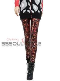 Red Vintage Women Lady Girl Leggings Tights Pants Thick vq458  