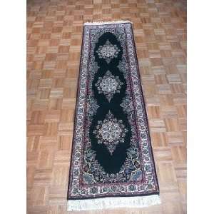 2x8 Hand Knotted Kerman India Rug   27x80 