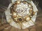 BROOCH BOUQUET Bridal Wedding FLOWER Vintage Jewelry AURORA BOREALIS 