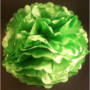 Green 12 Tissue Pom Poms Paper Flower Balls   Wedding Bridal Baby 
