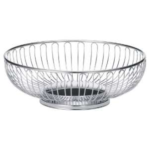 Round Chrome Plated Chalet Basket, 8 1/4 x 2 3/4 H  