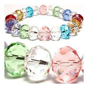  Multi Colored Faceted Crystal Stretch Bracelet Jewelry