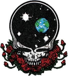 Grateful Dead Garcia Space your Face W/ Roses Embroidered Iron on 
