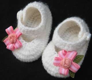 handmade newborn reborn doll pink shoes baby booties  