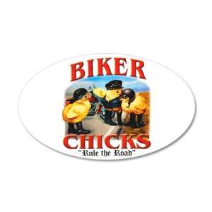  38.5x24.5O Wall Vinyl Sticker Biker Chicks Women Girls Rule 