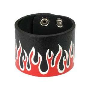   Wristband with Red Flame   Length 9.09   Width 1.93 Jewelry