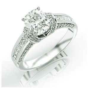  1.73 Carat 14k White Gold Engagement Ring Jewelry
