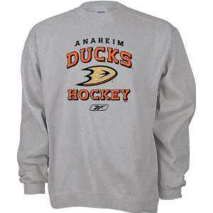  Anaheim Ducks Stacked Logo Crewneck Fleece Sweatshirt 