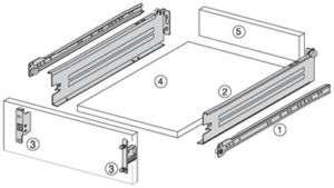 Hettich Multitech Drawer Steel Profile System Lot of 10  
