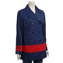 Tommy Hilfiger Plus Size Navy Womens Spring Coat  
