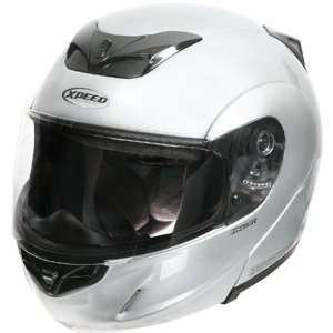   Tech On Road Racing Motorcycle Helmet   Silver / Small Automotive