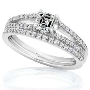   Diamond Engagement Ring 14k White Gold   Size 6.5 Diamond Me Jewelry