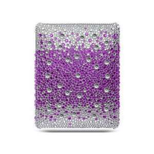  iPad Full Diamond Splash Snap On Back Shell Case   Purple 