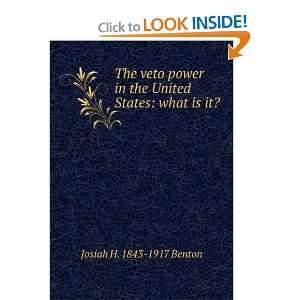  The veto power in the United States what is it? Josiah H 