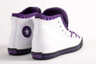 dbl upp quilt hi double tongue all stars white leather funky brand new 