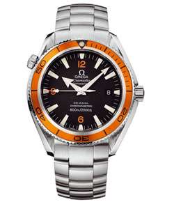 Omega Planet Ocean Mens Steel Orange Bezel Watch  