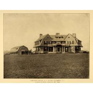 1909 House H. P. Wallis Watermill Long Island NY Print   Original 