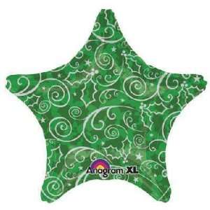    Christmas Balloons   19 Green Pattern Star Shape Toys & Games