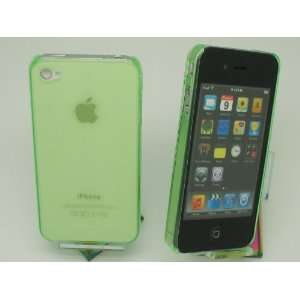 Apple iPhone 4 4S Clear Light Green Hard Plastic Back Case Cover 