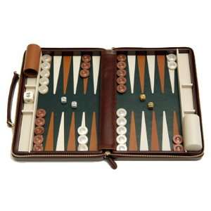  Backgammon Travel Leather Burgundy