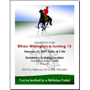 Equestrian Rider Birthday Party Invitation