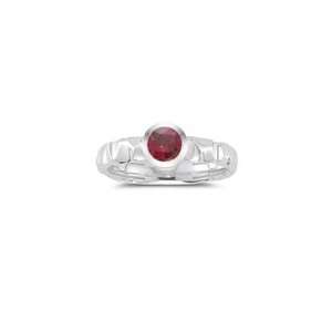  0.59 Cts Red Sapphire Solitaire Ring in 14K White Gold 7.0 