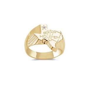  0.01 Cts Diamond Mens Ring in 14K Yellow Gold 7.5 Jewelry