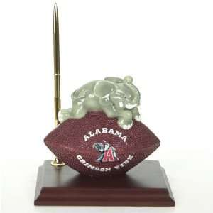 Alabama Crimson Tide Mascot Football Clock/Pen  Sports 