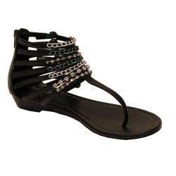 Oceanstar Womens Black Gladiator Sandals  
