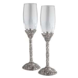  Pair of Chantilly Flutes by Olivia Riegel 