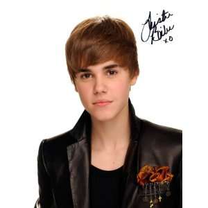 Justin Bieber Autograph Canvas Reprint