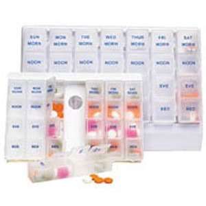  Pill Box, Deluxe, One Week Plus, with Card, 48 Unit / Case 