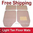 New Set of Light Tan 4pc Semi Custom Carpet Floor Mats Pads Covers 