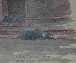   Gilbert Foote Watercolor Painting IL Ponte Fabricio Signed & Dated