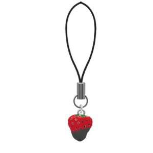  3 D Chocolate Dipped Strawberry   Cell Phone Charm 